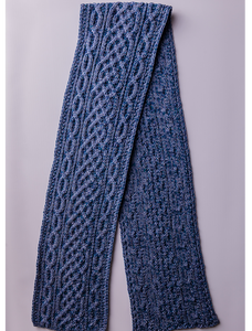 Aran Plaited Scarf - Denim/Atlantic