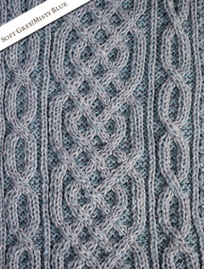 Aran Plaited Scarf - Soft Grey/Mist