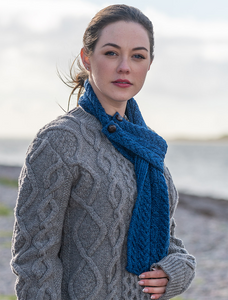 Aran Loop Scarf - Blue