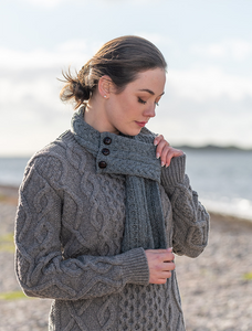 Aran Loop Scarf - Grey