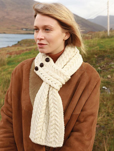Aran Loop Scarf - Natural White