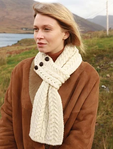 Aran Loop Scarf - Natural White