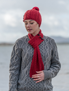 Aran Loop Scarf - Chillipepper