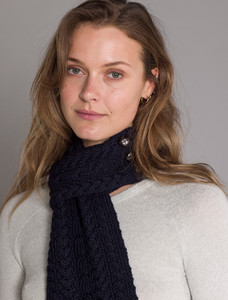 Aran Loop Scarf - Navy