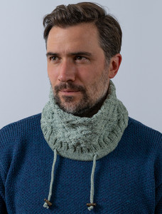 Men's Super Soft Trellis Snood Scarf  - Sea Foam Green