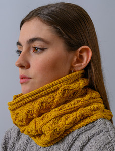 Extra Soft Aran Snood - Sunflower Yellow
