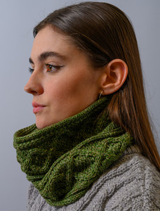 Extra Soft Aran Snood - Meadow Green