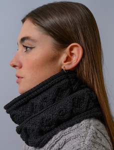 Extra Soft Aran Snood - Black
