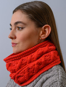Extra Soft Aran Snood - Coral