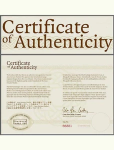 Aran Sweater Market Certificate of Authenticity  