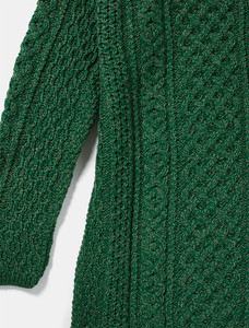 Cable Aran Dress with Cowl Neck - Kiwi