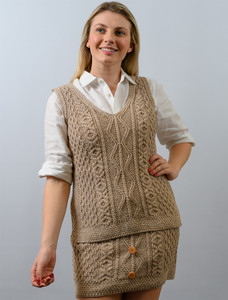 Aran Merino Mini Skirt - Wicker