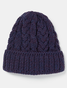 Aran Heritage Cable Wool Hat - Heather