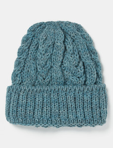 Aran Heritage Cable Wool Hat - Summer Storm