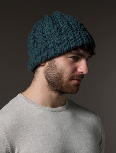 Aran Heritage Cable Wool Hat - Mallard