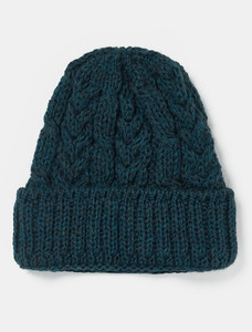 Aran Heritage Cable Wool Hat - Mallard