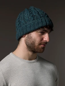 Aran Heritage Cable Wool Hat - Mallard