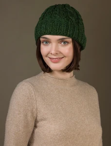 Aran Heritage Cable Wool Hat - Celtic Green