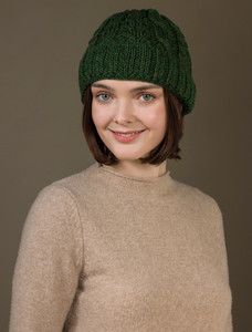 Aran Heritage Cable Wool Hat - Celtic Green