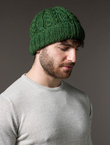 Aran Heritage Cable Wool Hat - Celtic Green