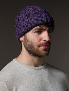 Aran Heritage Cable Wool Hat - Heather