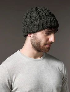 Aran Heritage Cable Wool Hat - Charcoal