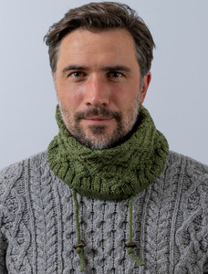 Men's Super Soft Trellis Snood Scarf  - Meadow Green