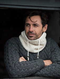Men's Super Soft Trellis Snood Scarf