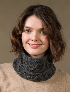 Extra Soft Aran Snood - Slate Grey