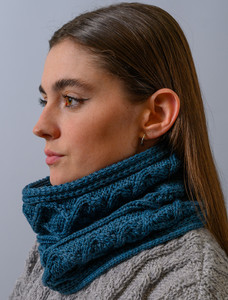 Extra Soft Aran Snood - Irish Sea