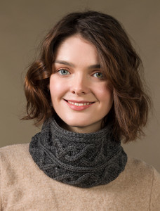 Extra Soft Aran Snood - Slate Grey