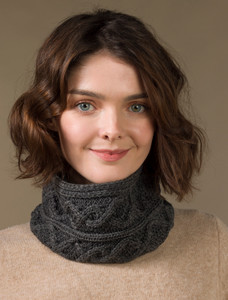 Extra Soft Aran Snood - Slate Grey