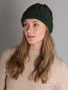 Ladies Aran Super Soft Merino Wool Hat - Seaweed