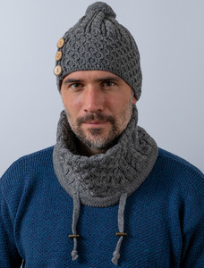 Extra Soft Aran Snood - Grey