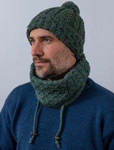 Extra Soft Aran Snood - Connemara Green
