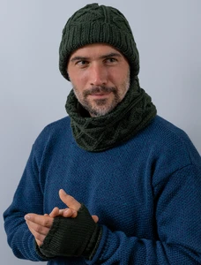 Super Soft Fingerless Mittens - Seaweed Green