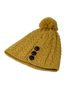 Merino Pom Pom Hat- Sunflower