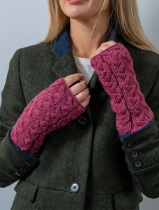 Super Soft Long Fingerless Mittens - Jam