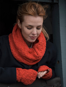 Super Soft Long Fingerless Mittens - Coral