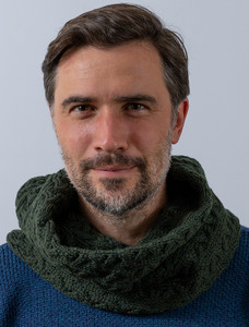 Super Soft Aran Infinity Scarf - Seaweed Green