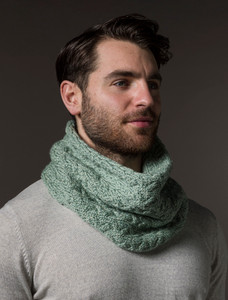 Super Soft Aran Infinity Scarf - Seafoam Green