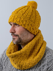 Super Soft Aran Infinity Scarf  - Sunflower Yellow