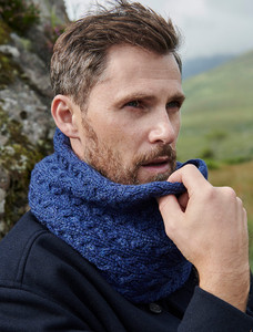 Super Soft Aran Infinity Scarf - Ink