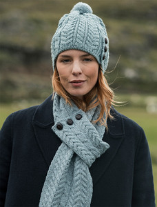  Merino Pom Pom Hat  - Mist Marl
