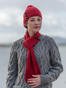 Merino Pom Pom Hat - Chillipepper
