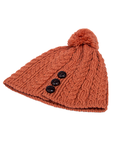 Merino Pom Pom Hat - Autumn Leaf