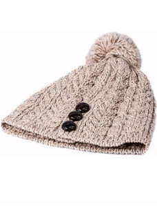 Merino Pom Pom Hat - Wicker