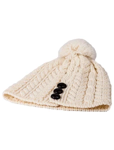  Merino Pom Pom Hat - White