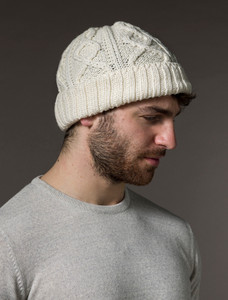 M‎en's Aran Super Soft Merino Wool Hat-nw