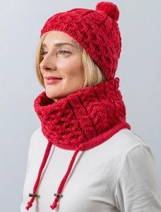 Extra Soft Aran Snood - Chillipepper